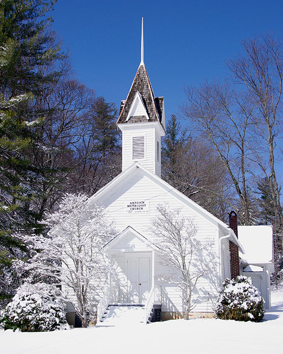 Antioch Methodist Church In Roaring Gap North Carolina on a Winter Day Fine Art Photo