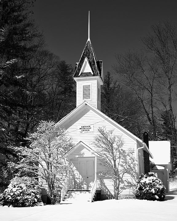 Antioch Methodist Church In Roaring Gap North Carolina on a Winter Day Fine Art Photo