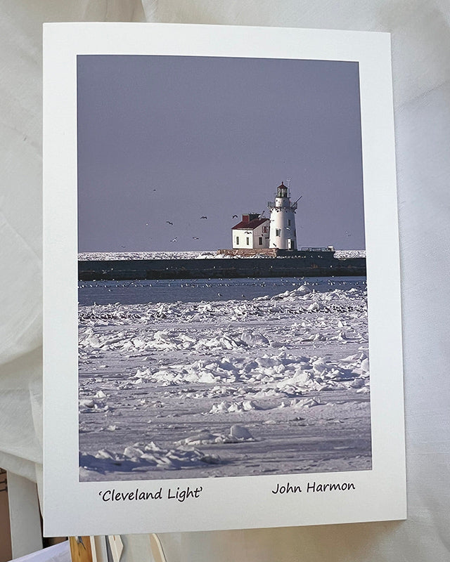 Cleveland Lighthouse in the Winter Lake Erie Art