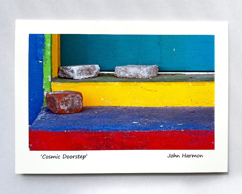 The Cosmic Doorstep: A Path to Happiness - Vibrant Fine Art Photo with Primary Colors
