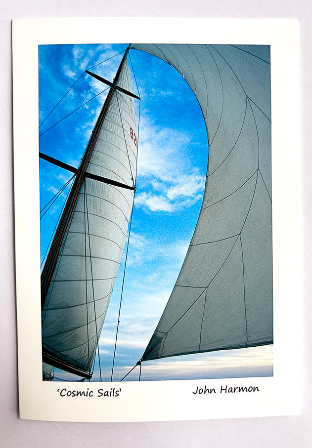 Cosmic Sails the Flowing Lines of a Center Cut Genoa on a Classic Wooden Sailboat Fine Art Photo