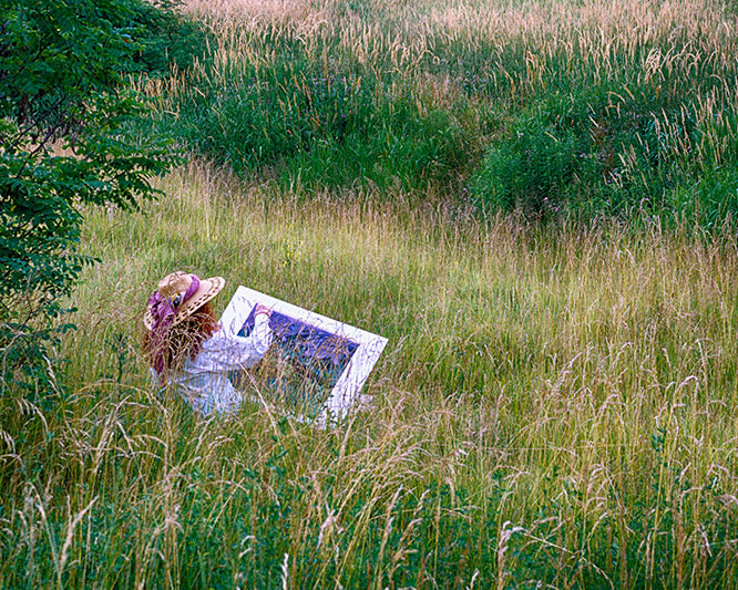 Fine Art Photo of Female Artist Sketching at Stinchcomb Memorial Cleveland, Ohio Metroparks