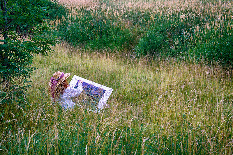 Fine Art Photo of Female Artist Sketching at Stinchcomb Memorial Cleveland, Ohio Metroparks