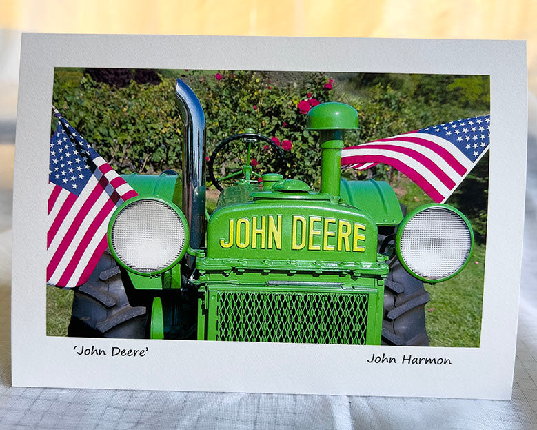 Antique John Deere Tractor with American Flags An Americana Fine Art Photo
