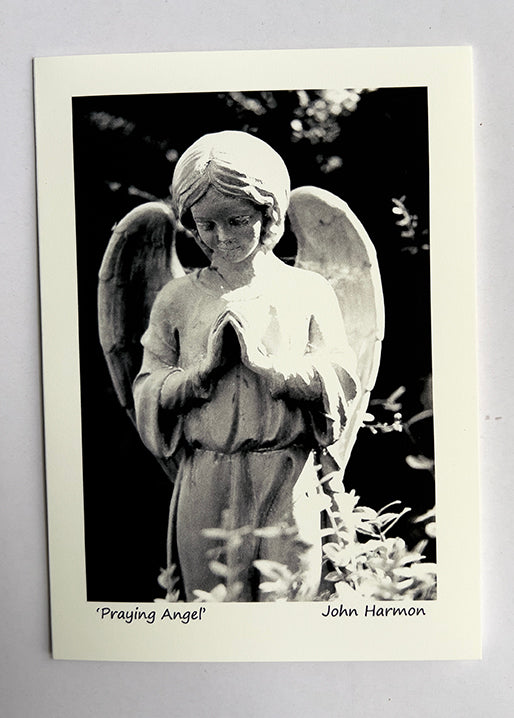 Praying Angel Statue in Black and White Fine Art Spiritual Photo