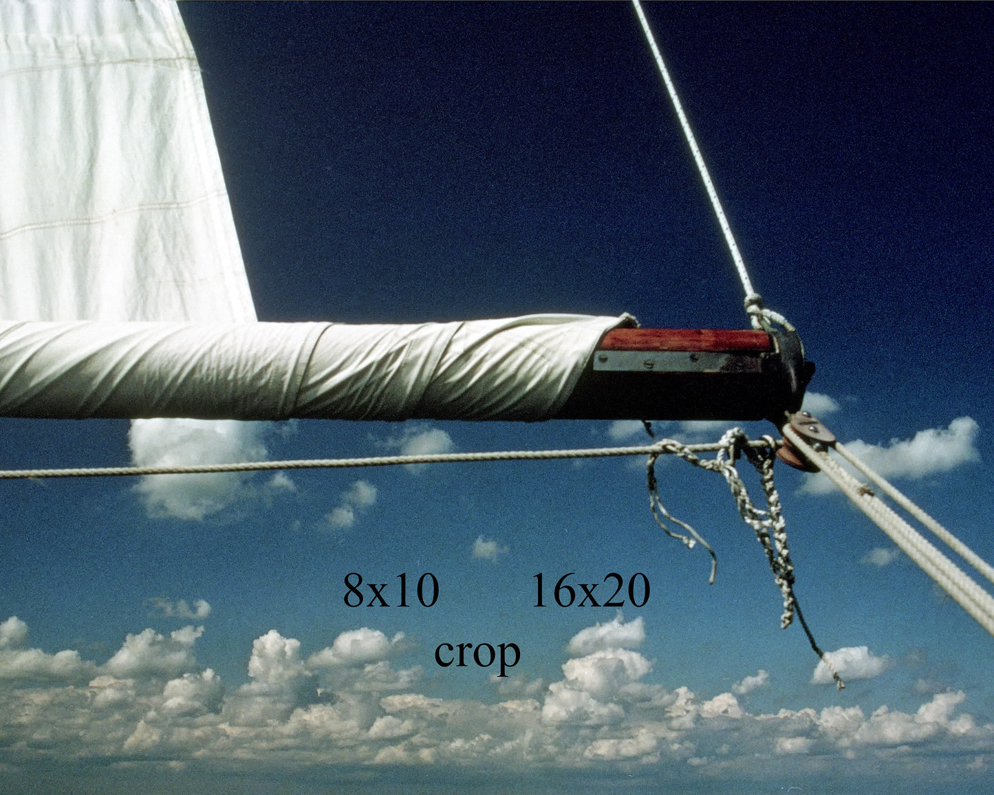 A Reefed Mainsail on a Classic Wooden Sailoat Fine Art Photo of Great Lakes Sailing