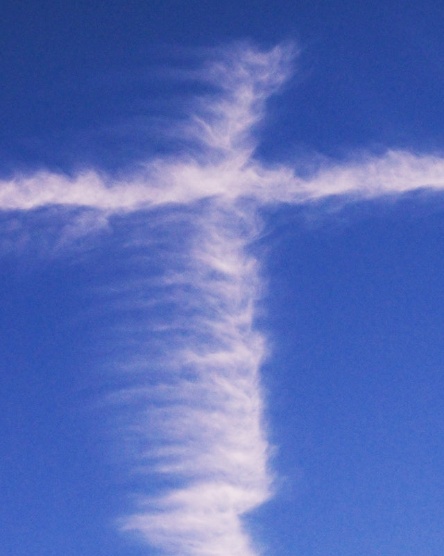Cross of Contrails: A Sky-inspired Spiritual Fine Art Photo