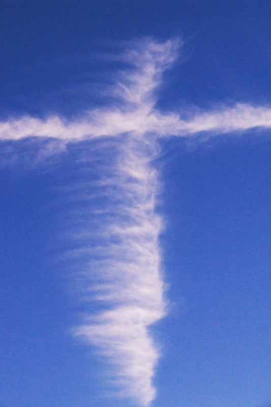 Cross of Contrails: A Sky-inspired Spiritual Fine Art Photo