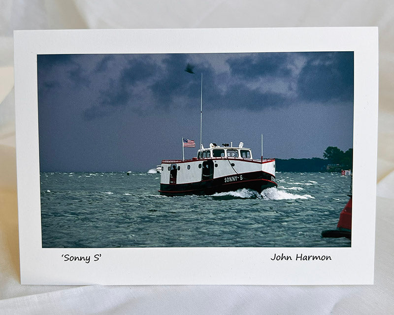 The Ferry Sonny S Approaches Put in Bay Harbor in Rough Weather on Lake Erie