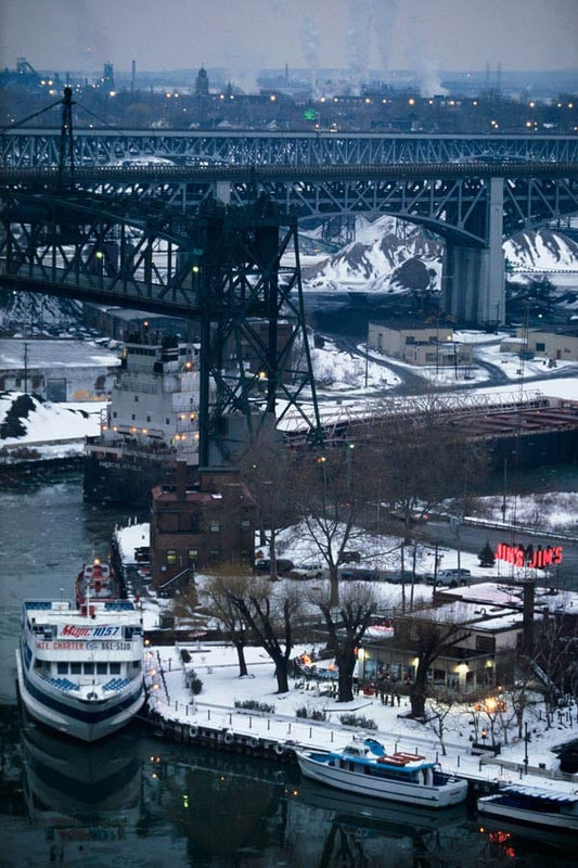Cleveland Ohio Fine Art Photo of Collison Bend and Jim's Restaurant on the Cuyahoga River