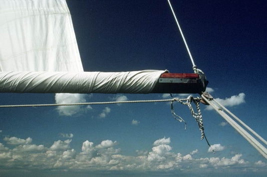 A Reefed Mainsail on a Classic Wooden Sailoat Fine Art Photo of Great Lakes Sailing