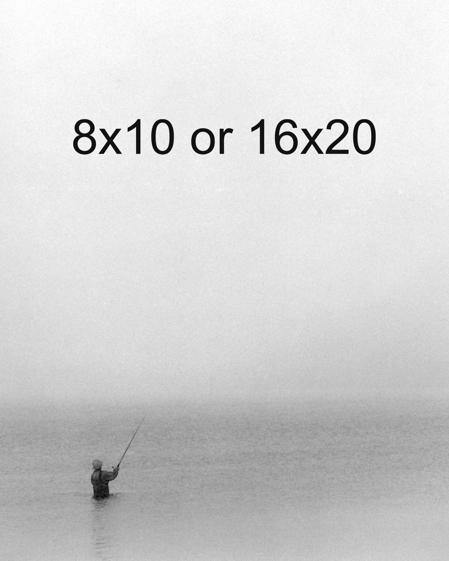 Surf Fishing, Black and White Fishing Photo