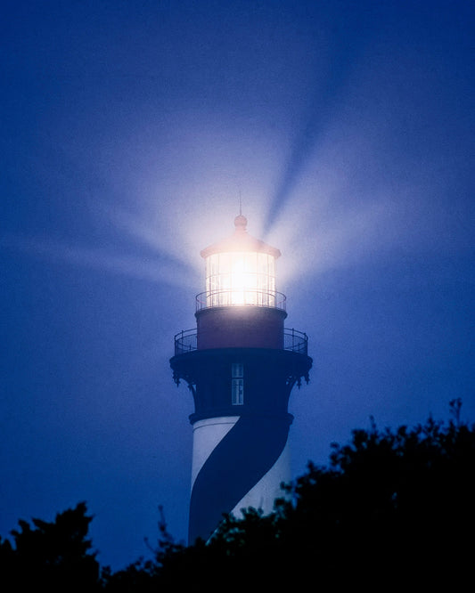 The lighthouse at Saint Augustine in the Fog Fine Art Photo