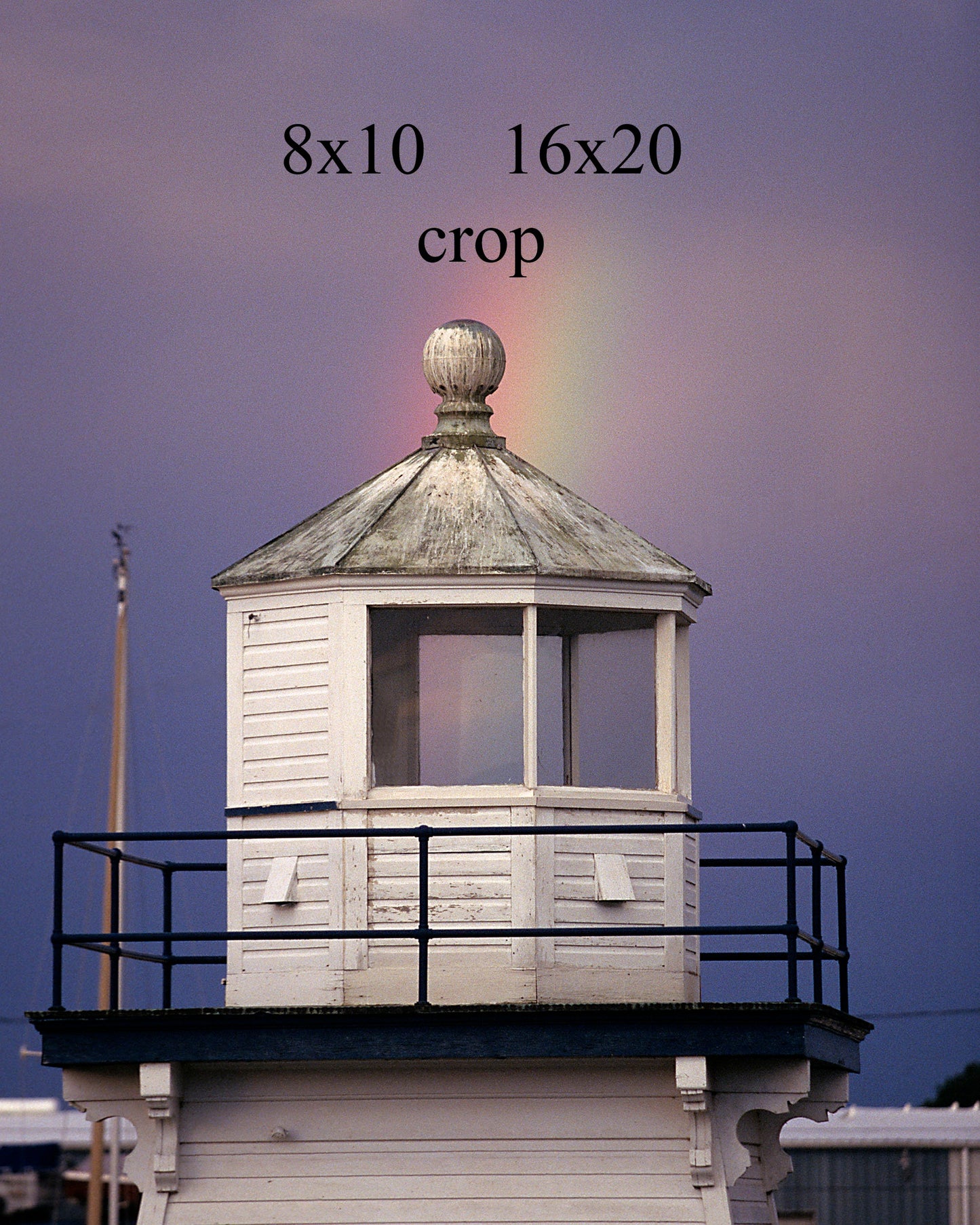 Port Clinton Lighthouse In Ohio with  Rainbow Fine Art Photo