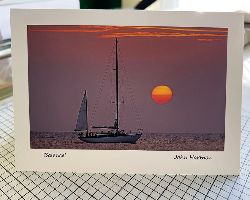 Clasic Wooden Cheoy Lee Sailboat - Great Lake Erie Sunset. Wooden Boat Fine Art Photo