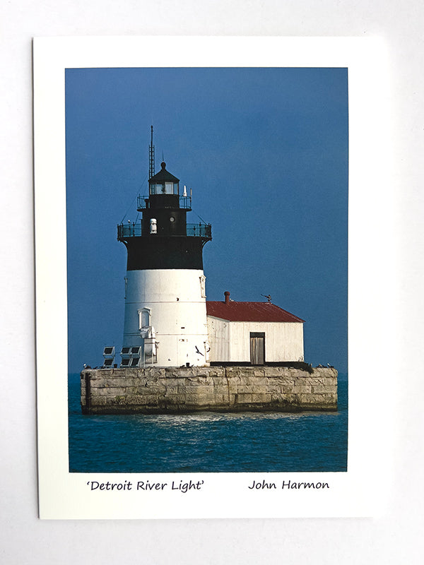 Detroit River Lighthouse on Lake Erie Fine Wall Art for Nautical Home Decor