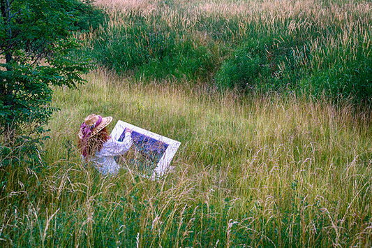 Fine Art Photo of Female Artist Sketching at Stinchcomb Memorial Cleveland, Ohio Metroparks