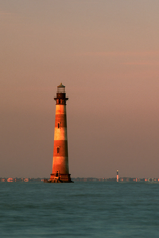 Morris Island Lighthouse with the Sulivans Island Lighthouse in the Background