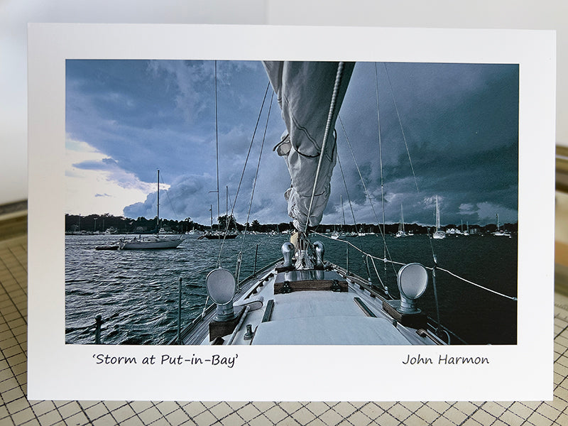 Classic Sailboat at Put in Bay Harbor During a Storm, Wall decor